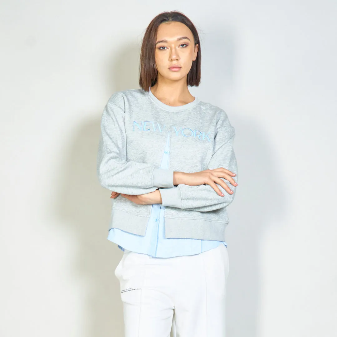 Layered "New York" embroidered sweatshirt wholesale