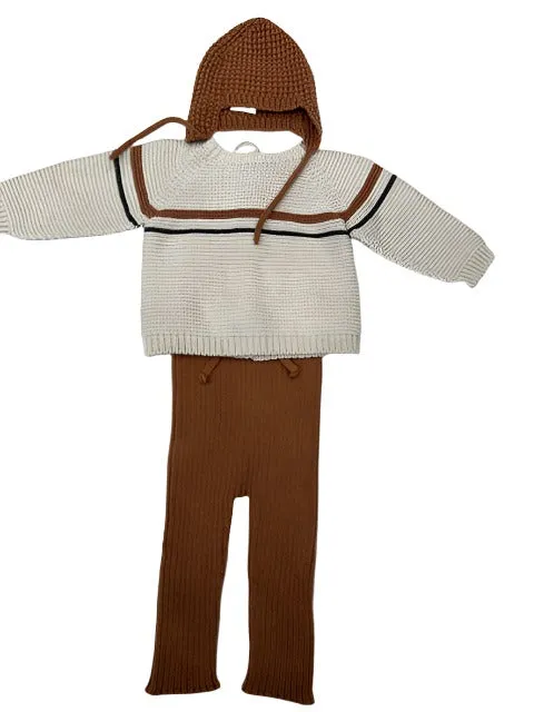 Li Me Said Clay Knit 3pc Stripe Set