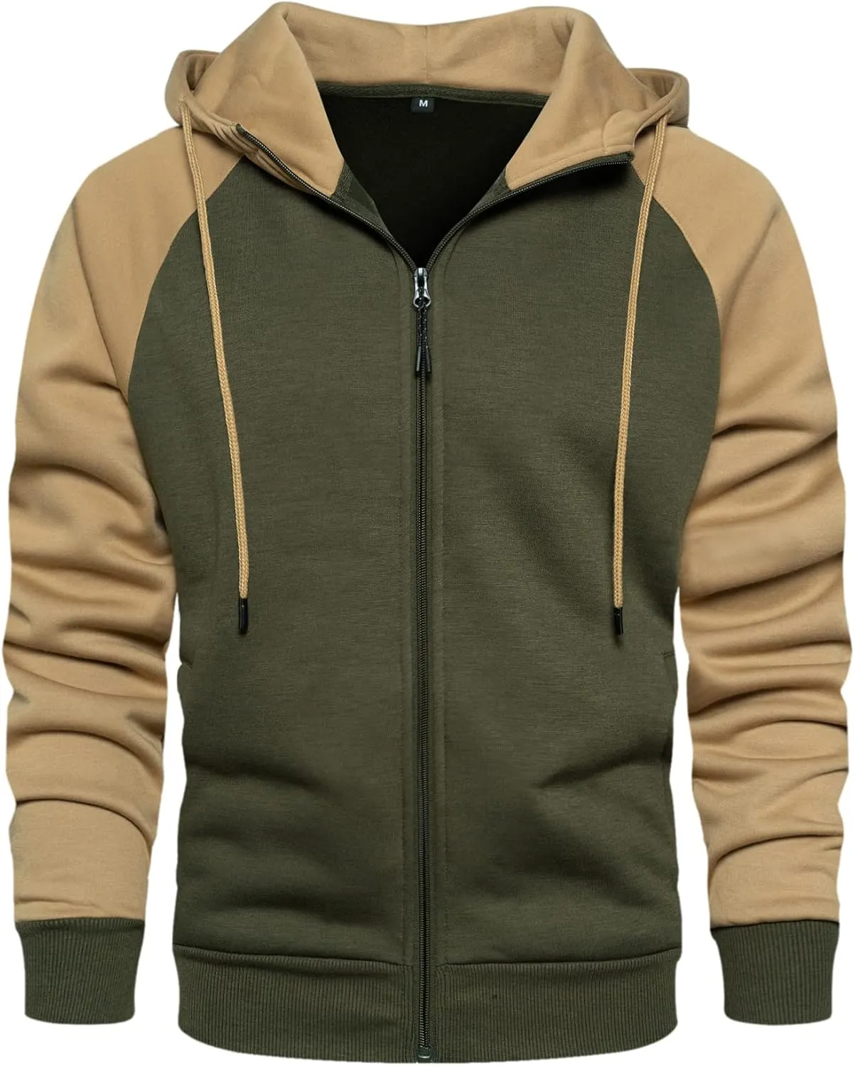 MANTORS Mens Fleece Jackets Contrast Hoodies Lightweight Sweatshirt Color Block Jacket Coats