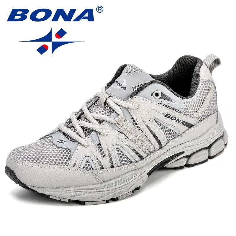Men Running Shoes Mesh Cow Split Microfiber
