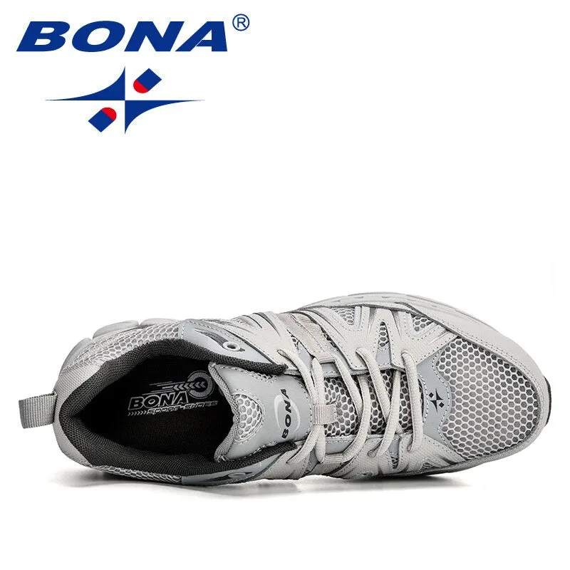 Men Running Shoes Mesh Cow Split Microfiber