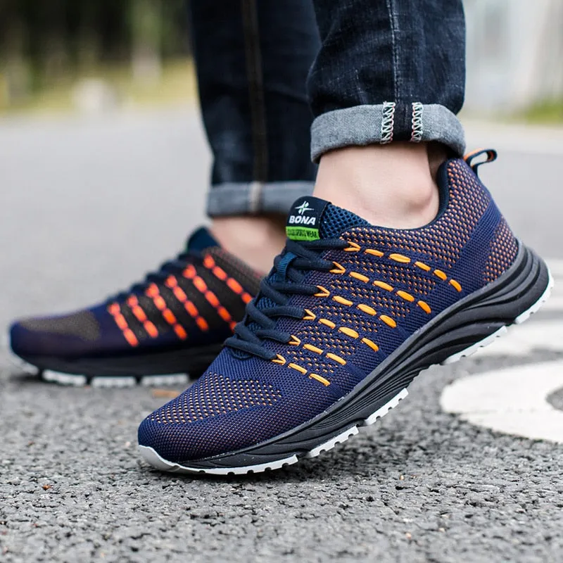 Men Running Shoes Mesh Weaving