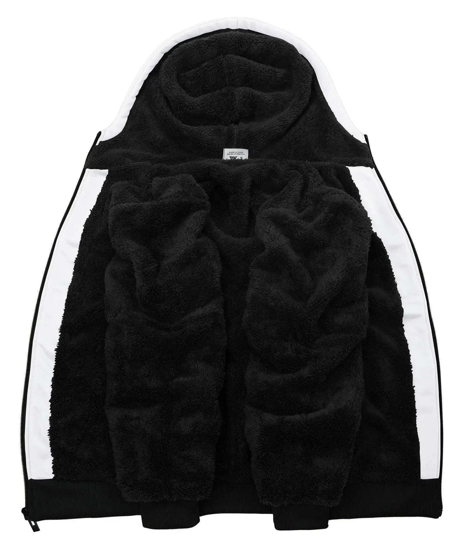 Men's Full Zipper Color Block Fleece Hoodie-CUMFH02531