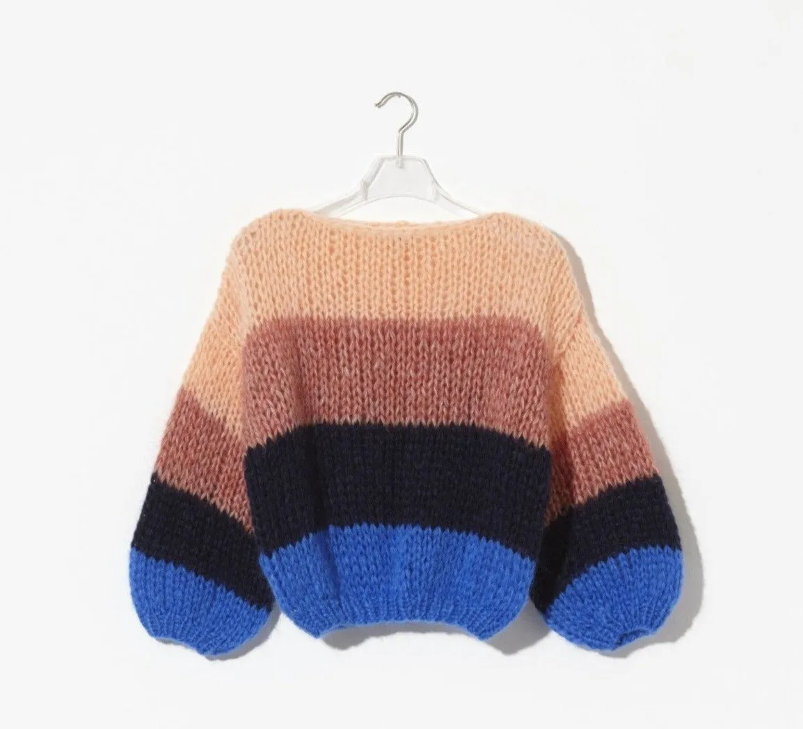 Mohair Color Block Big Sweater