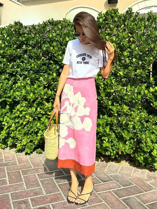 Monica Floral Midi Pencil Skirt