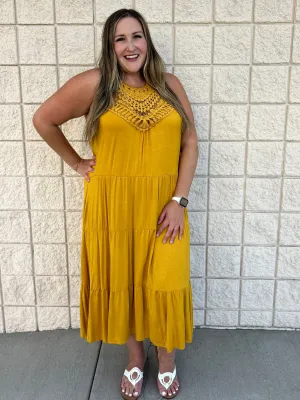 Mustard Boho Maxi Dress FINAL SALE!