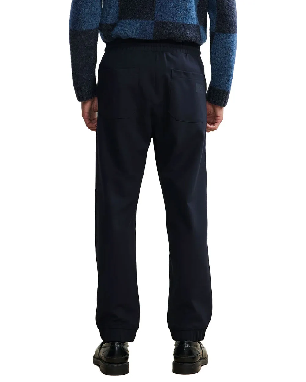 Navy Relaxed Cotton Drawstring Pant