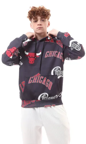 O175489 Hooded Neck With Drawstring Casual Hoodie - Multicolour