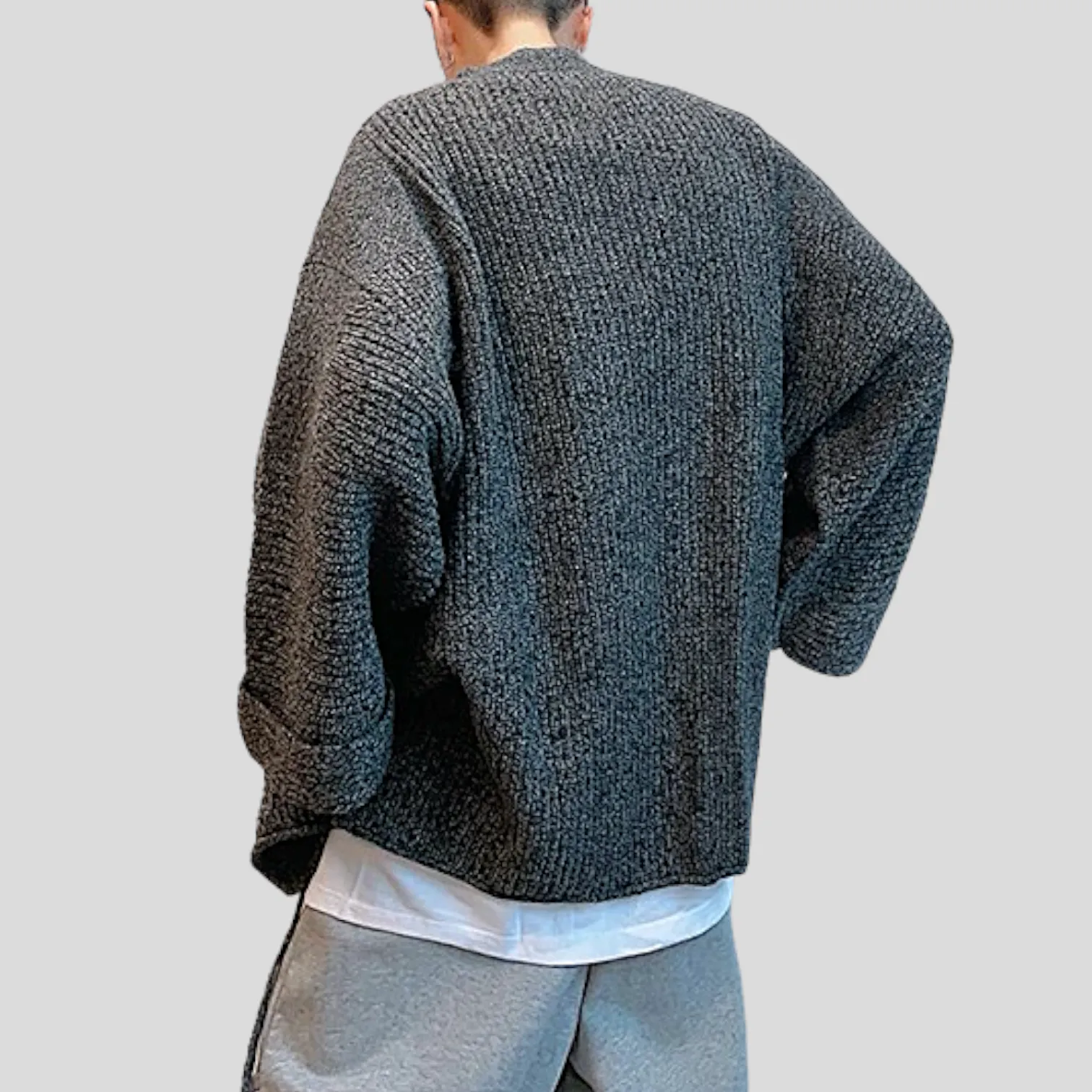 Oversized kimono ribbed cardigan sweater