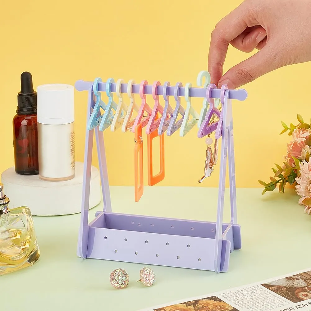 PH PandaHall 68 Holes Earring Holder Stand, Unique Earring Closet Acrylic Jewelry Earring Ear Studs Ring Necklace Mini Hanger Rack Organizer for Retail Show Personal Exhibition, 5.3x3.2x6.1inch