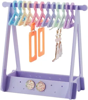 PH PandaHall 68 Holes Earring Holder Stand, Unique Earring Closet Acrylic Jewelry Earring Ear Studs Ring Necklace Mini Hanger Rack Organizer for Retail Show Personal Exhibition, 5.3x3.2x6.1inch