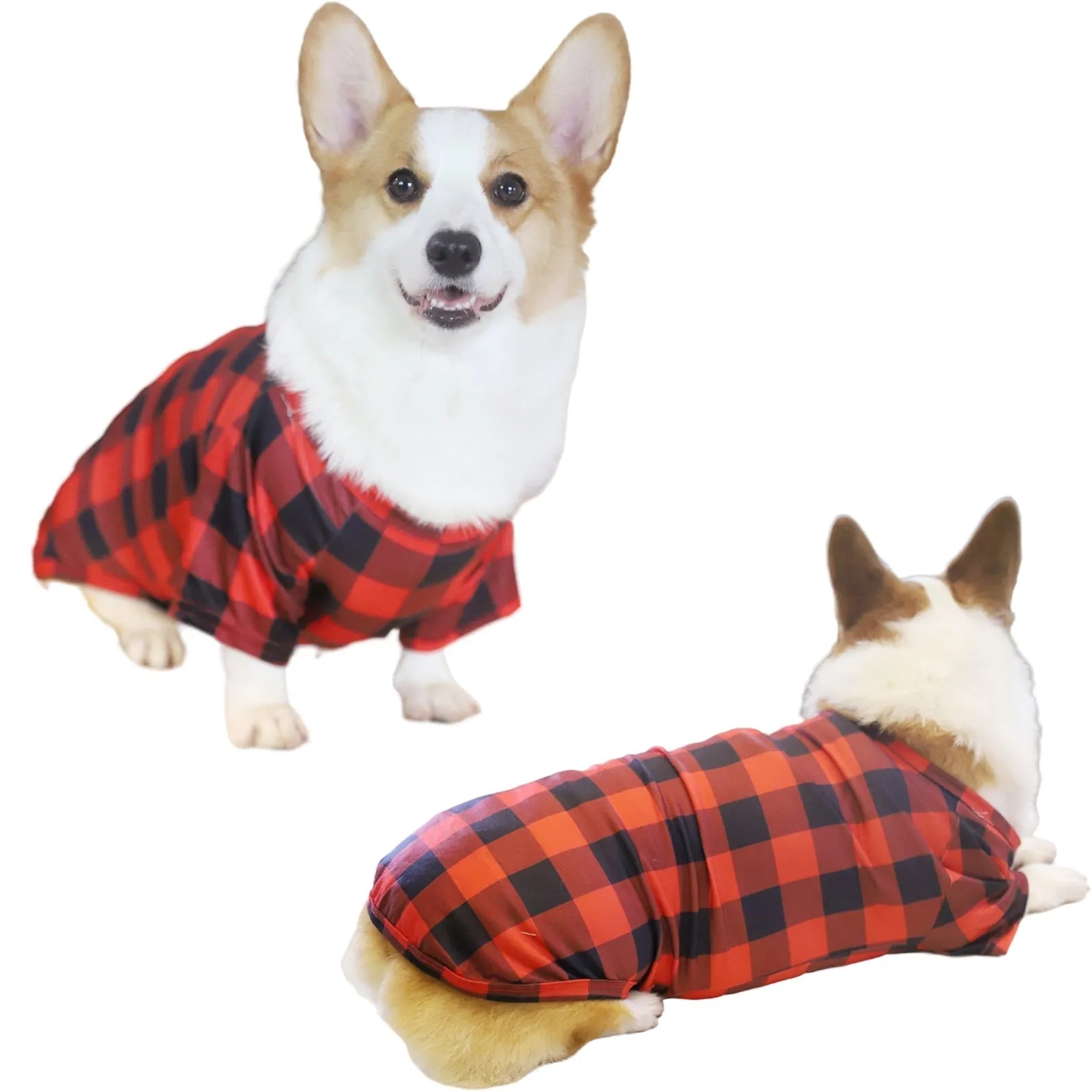 "Dear Santa I can Explain" Slogan Printed Black and Red Plaid Christmas Matching Pajamas