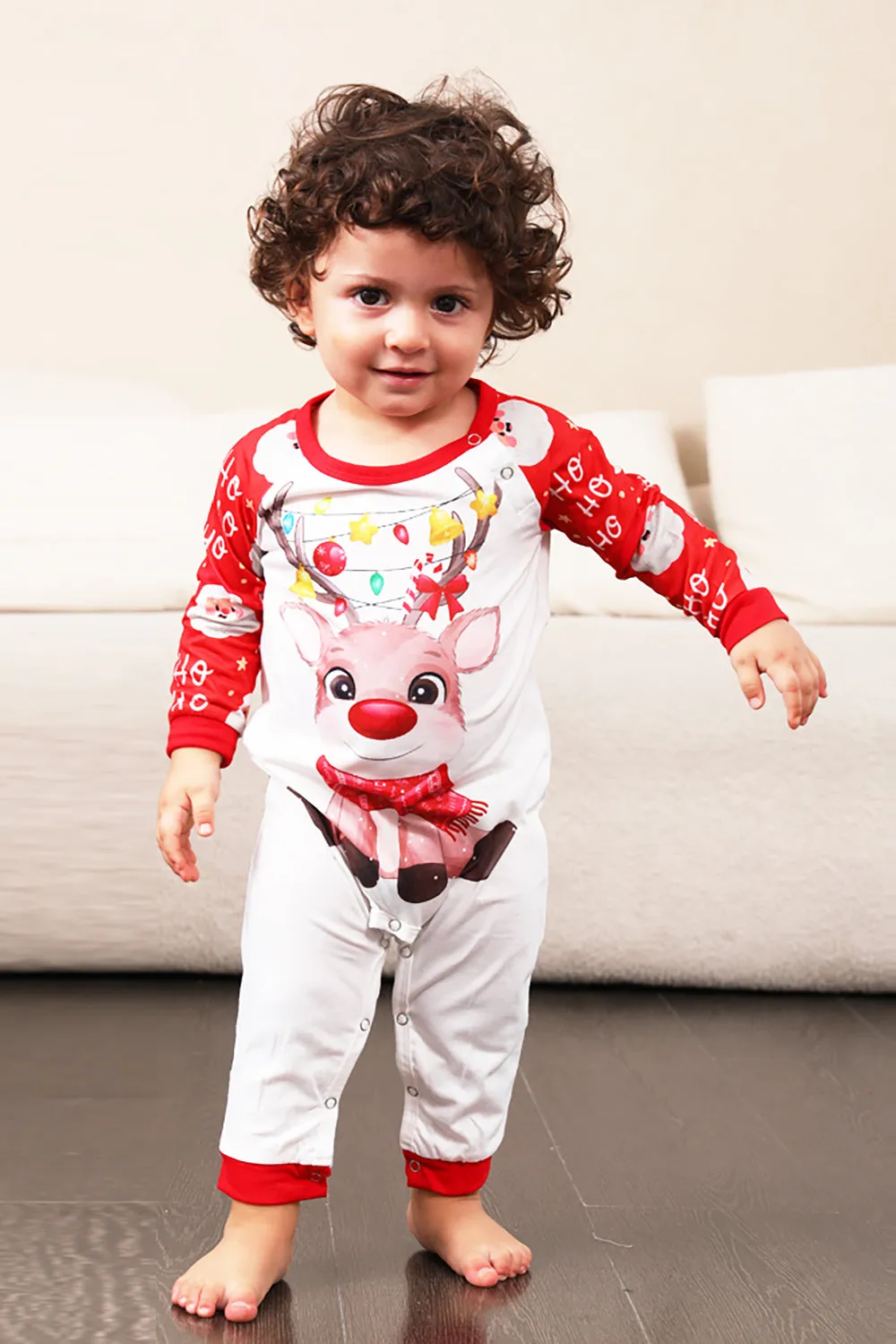 Red Deer Print Family Christmas Pajamas