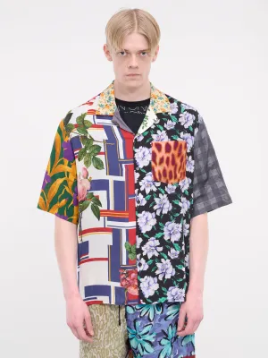 Regenerated Silk Scarves Bowling Shirt (MSI025-UWOV0036-MULTI)