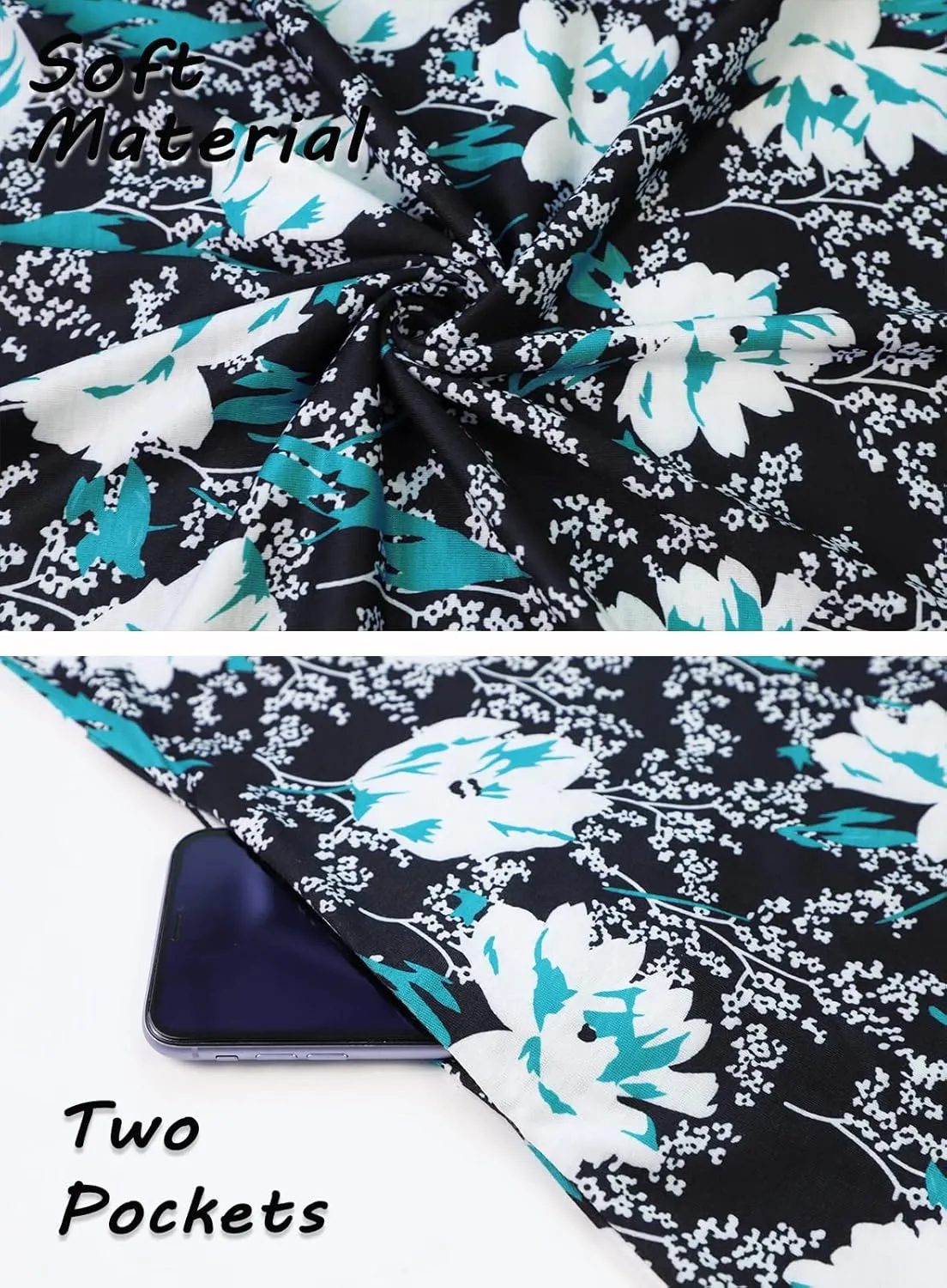 SimpleFun Summer Dresses for Women Beach Floral Tshirt Sundress Casual Pockets Boho Tank Dress
