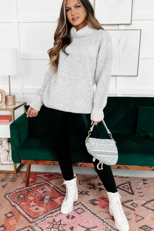 Slippery Slope Turtleneck Sweater (Heather Grey)