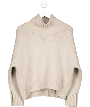 Soft Goat Beige Girlfriend Turtleneck Chunky Cashmere Turtleneck UK S
