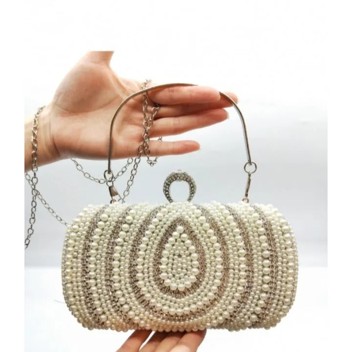 Tear drop pearl design evening bags