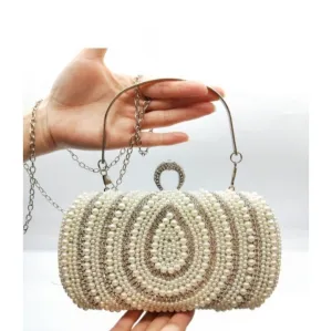 Tear drop pearl design evening bags