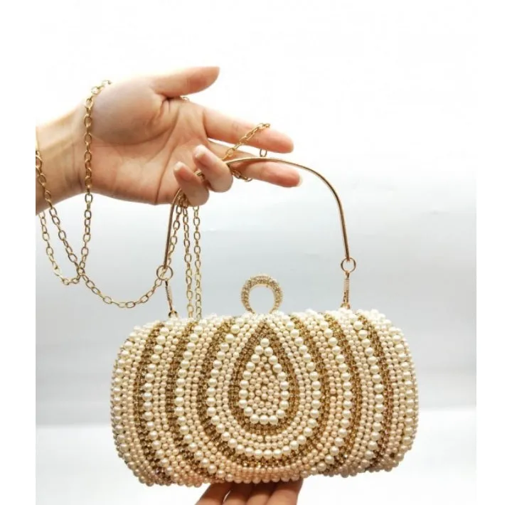 Tear drop pearl design evening bags