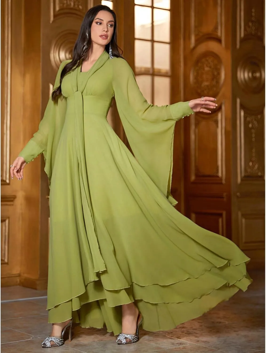 TOLEEN Summer Floral Dresses for Women Long Sleeve Casual Style Beach Swing Dresses