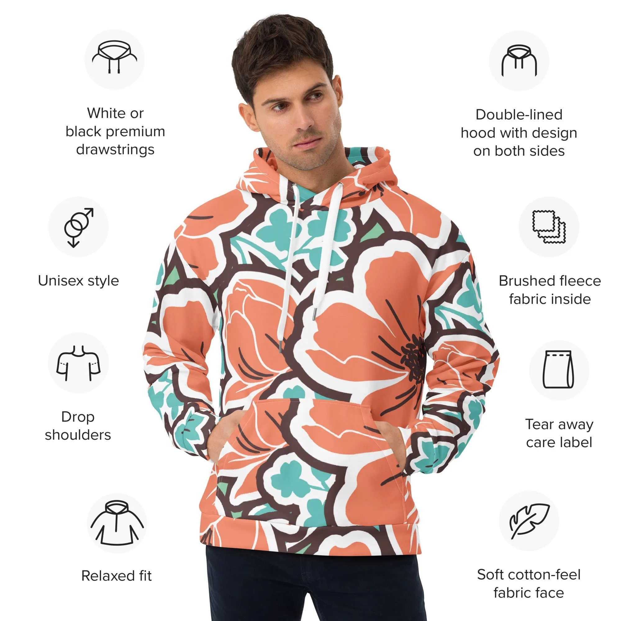 Valentines Day Hoodie - Flower (Glamourange Valentine Day Gifts Hoodies - Design 003)