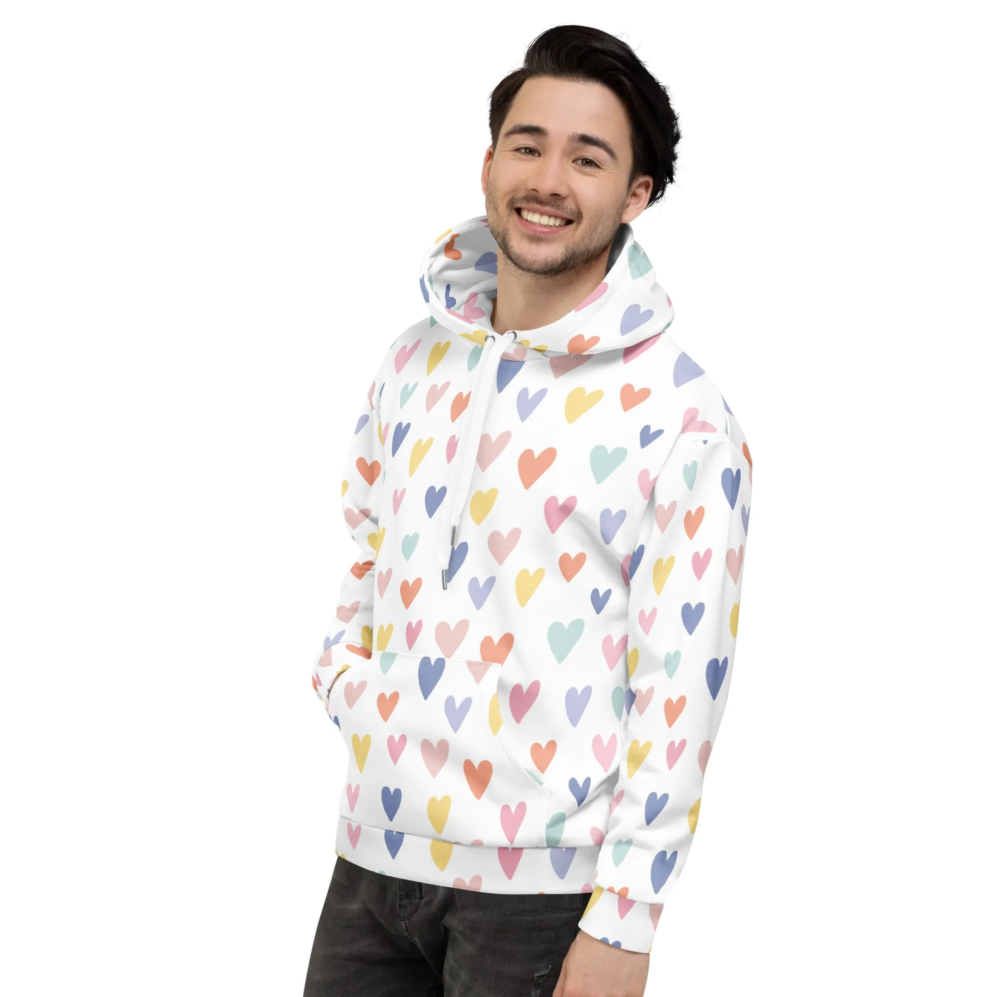 Valentines Day Hoodie - Love Hearts (Glamourange Valentine Day Gifts Hoodies - Design 0010)
