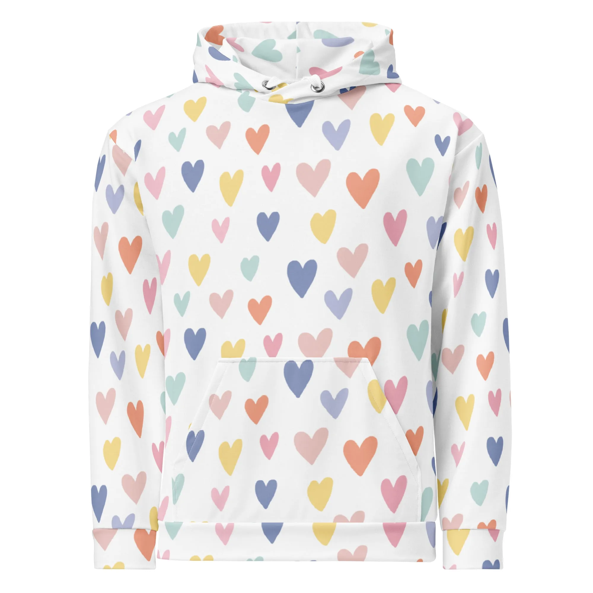 Valentines Day Hoodie - Love Hearts (Glamourange Valentine Day Gifts Hoodies - Design 0010)