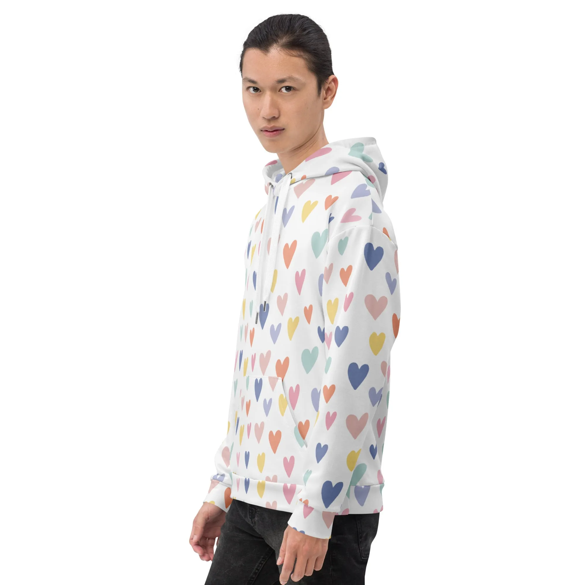 Valentines Day Hoodie - Love Hearts (Glamourange Valentine Day Gifts Hoodies - Design 0010)