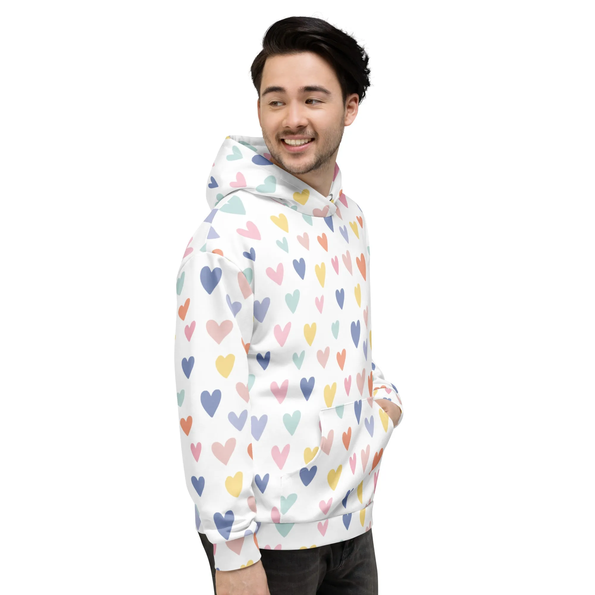 Valentines Day Hoodie - Love Hearts (Glamourange Valentine Day Gifts Hoodies - Design 0010)
