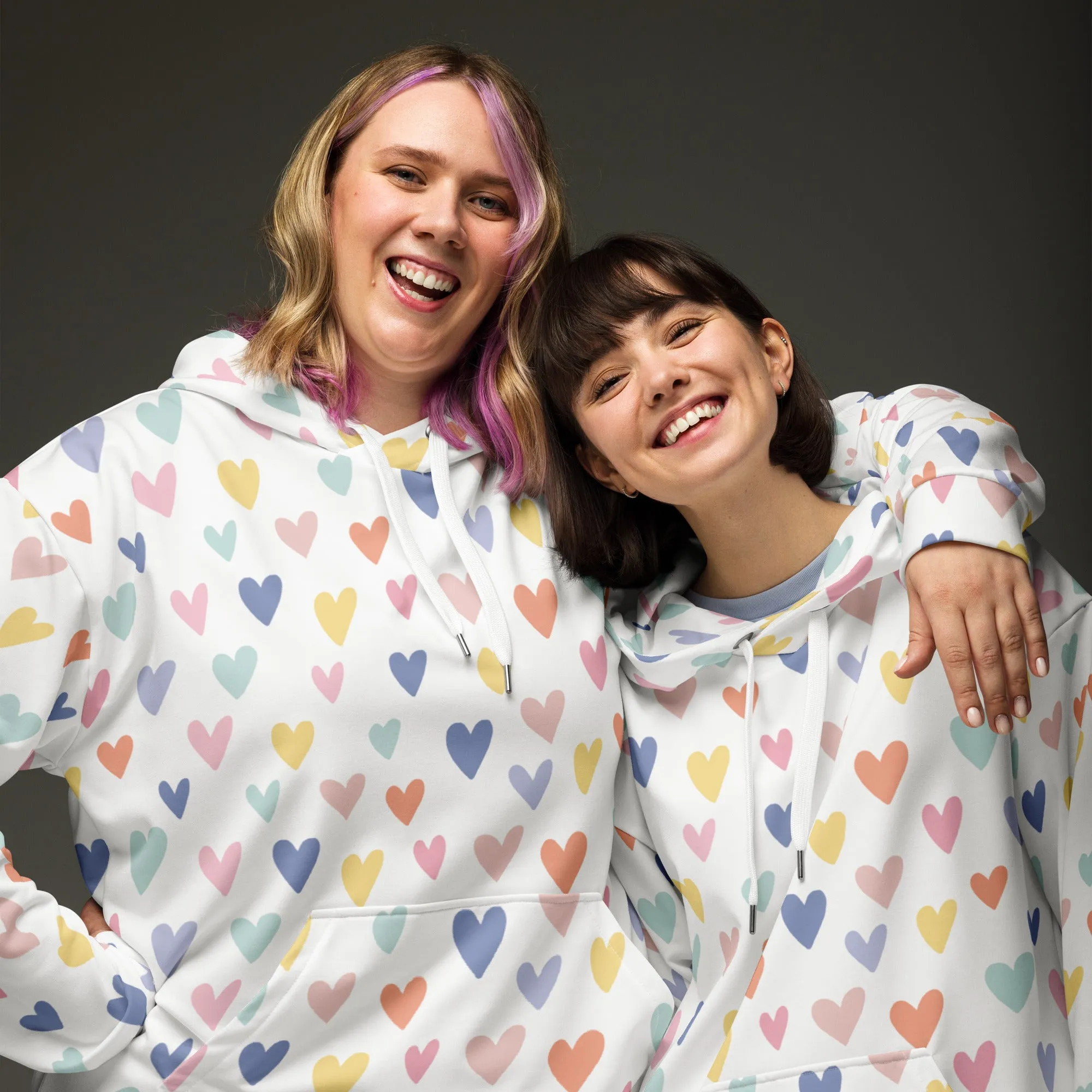 Valentines Day Hoodie - Love Hearts (Glamourange Valentine Day Gifts Hoodies - Design 0010)