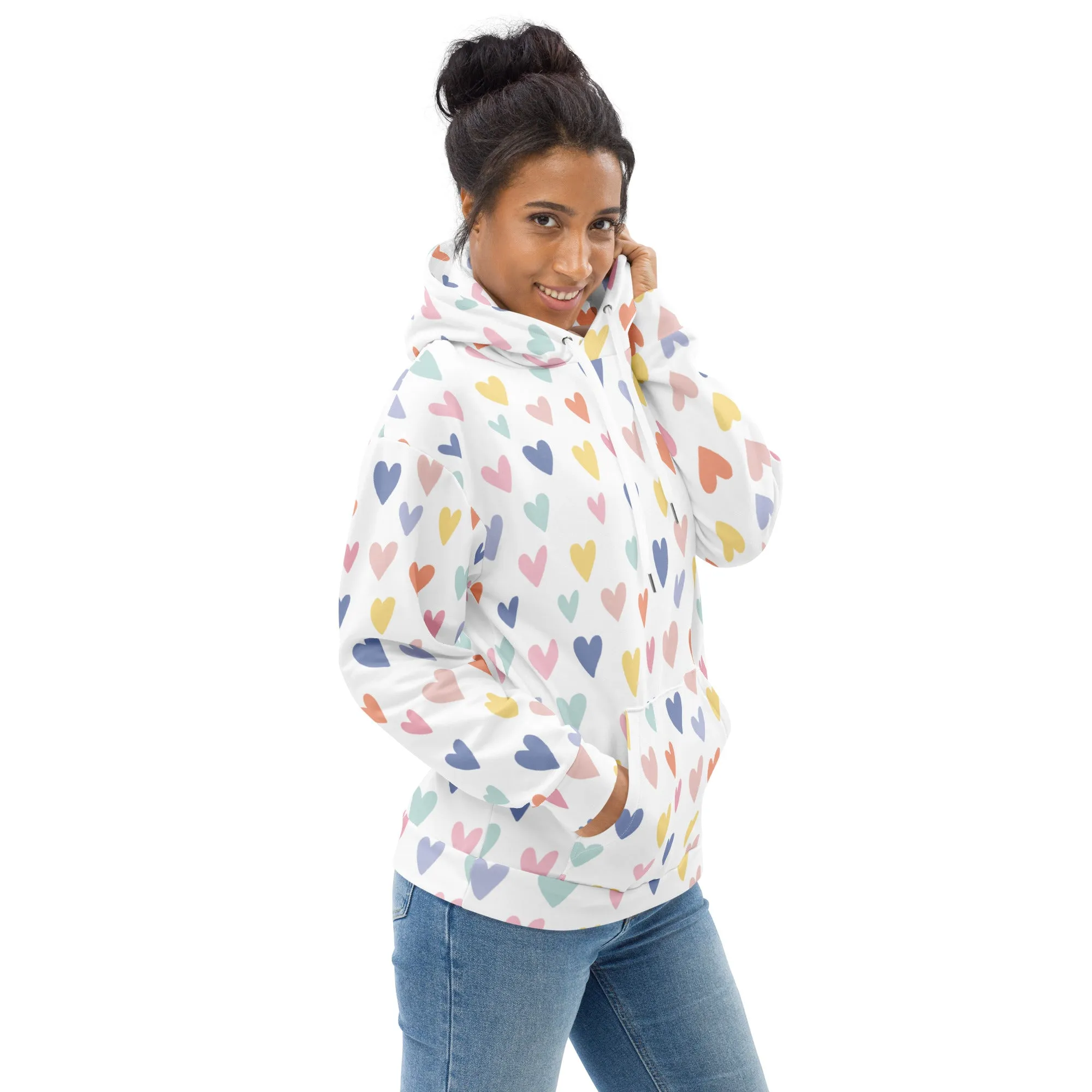 Valentines Day Hoodie - Love Hearts (Glamourange Valentine Day Gifts Hoodies - Design 0010)