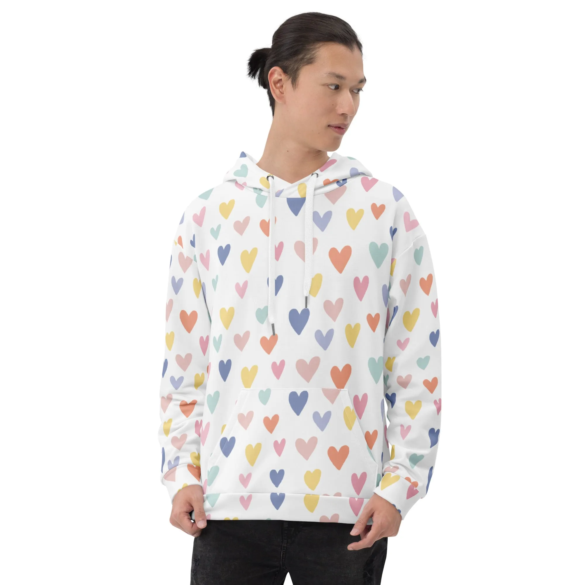 Valentines Day Hoodie - Love Hearts (Glamourange Valentine Day Gifts Hoodies - Design 0010)