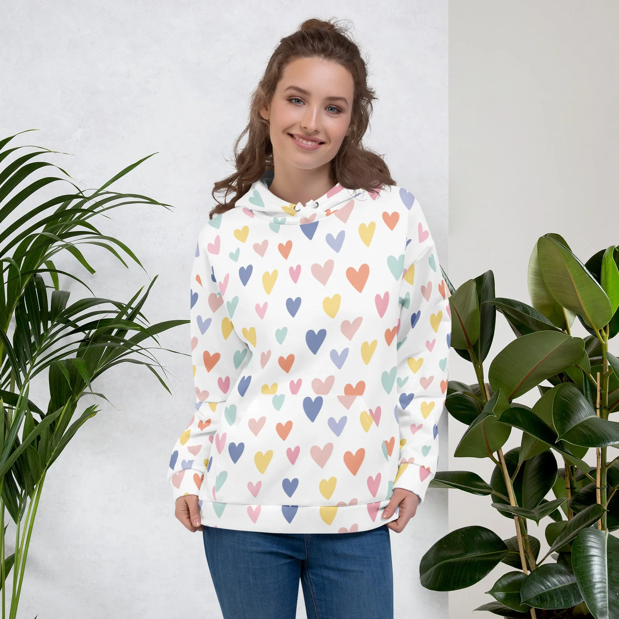 Valentines Day Hoodie - Love Hearts (Glamourange Valentine Day Gifts Hoodies - Design 0010)