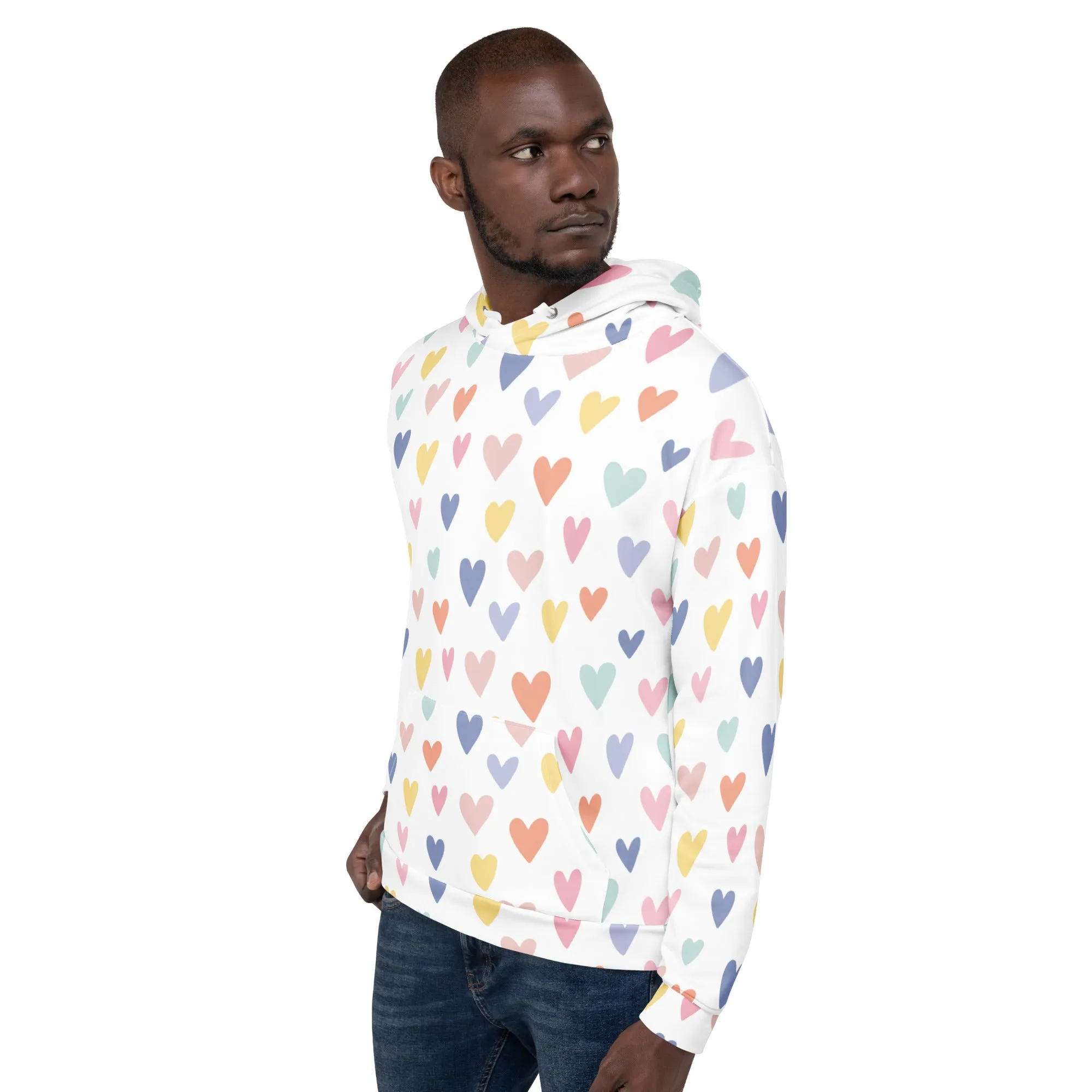Valentines Day Hoodie - Love Hearts (Glamourange Valentine Day Gifts Hoodies - Design 0010)