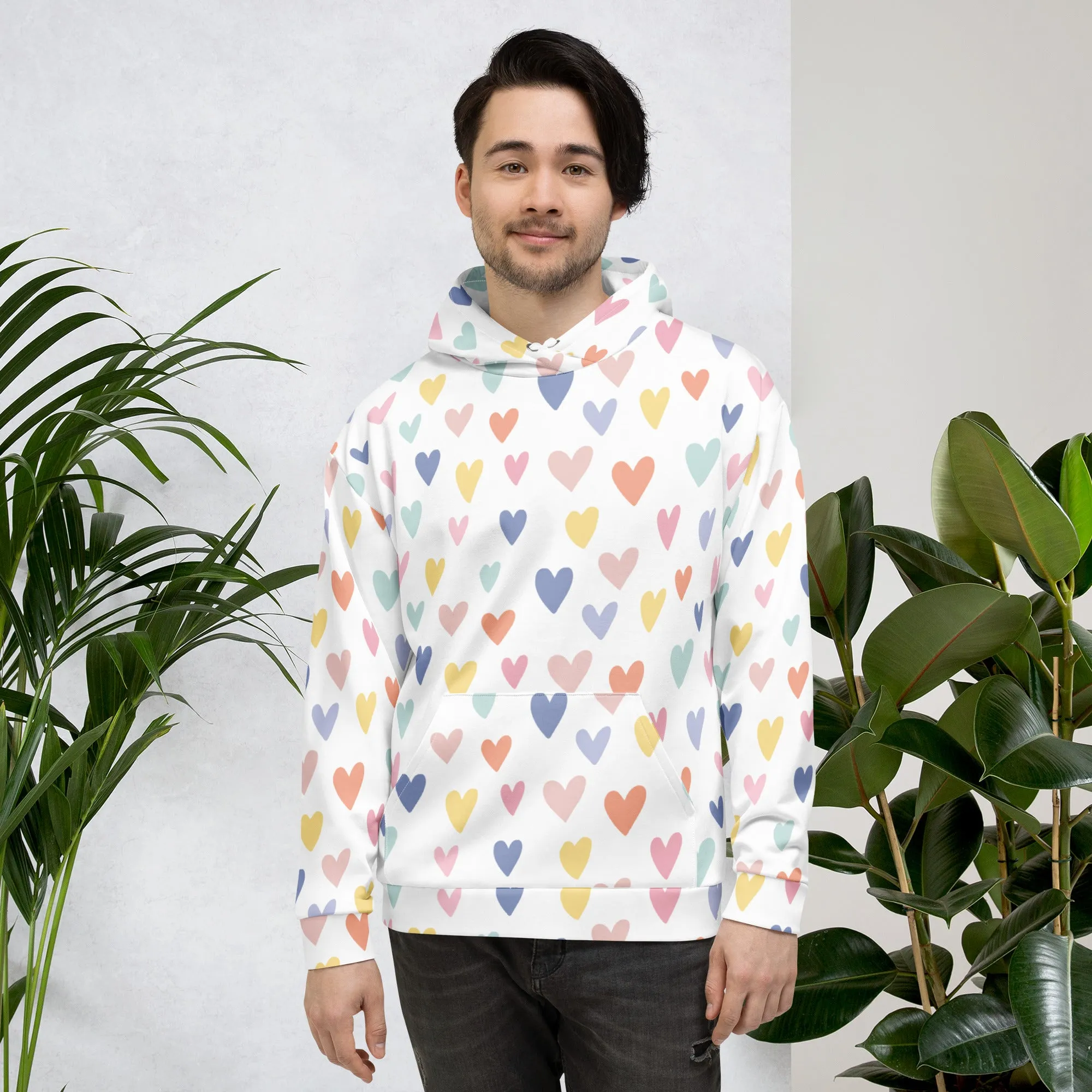 Valentines Day Hoodie - Love Hearts (Glamourange Valentine Day Gifts Hoodies - Design 0010)