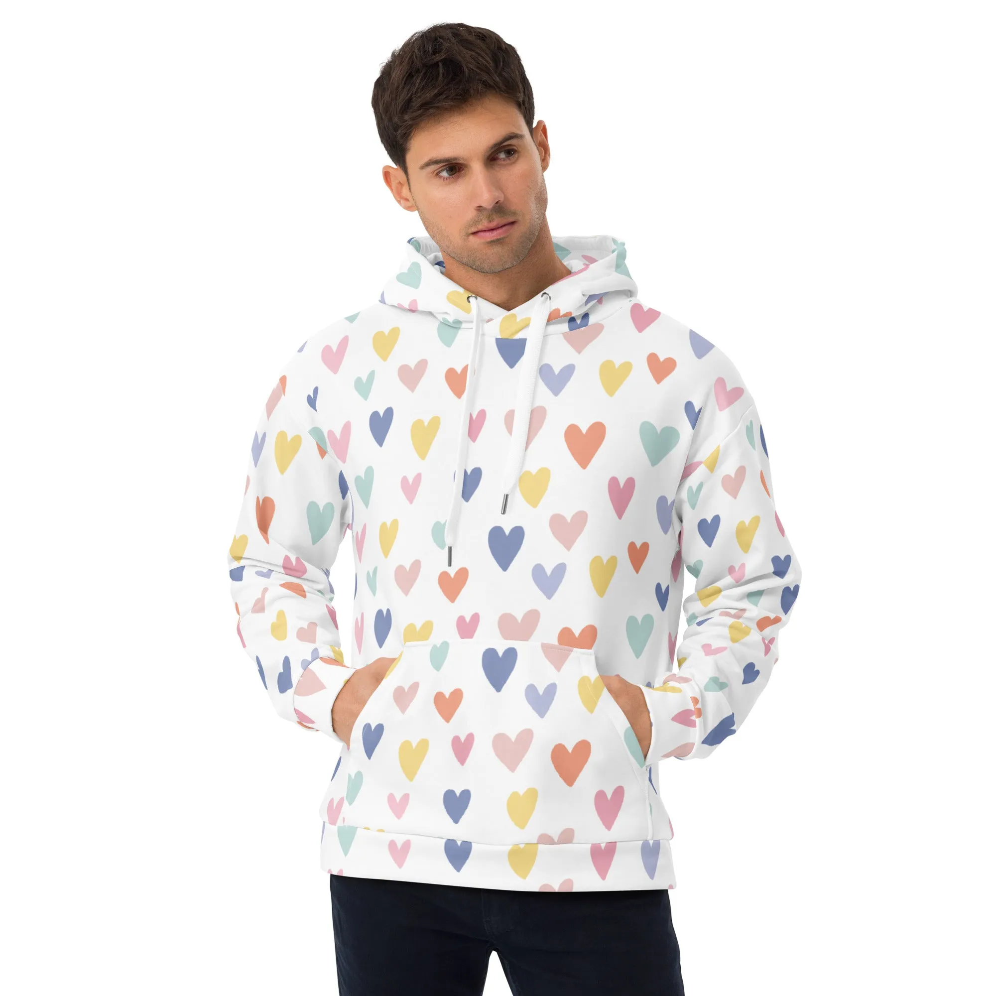 Valentines Day Hoodie - Love Hearts (Glamourange Valentine Day Gifts Hoodies - Design 0010)