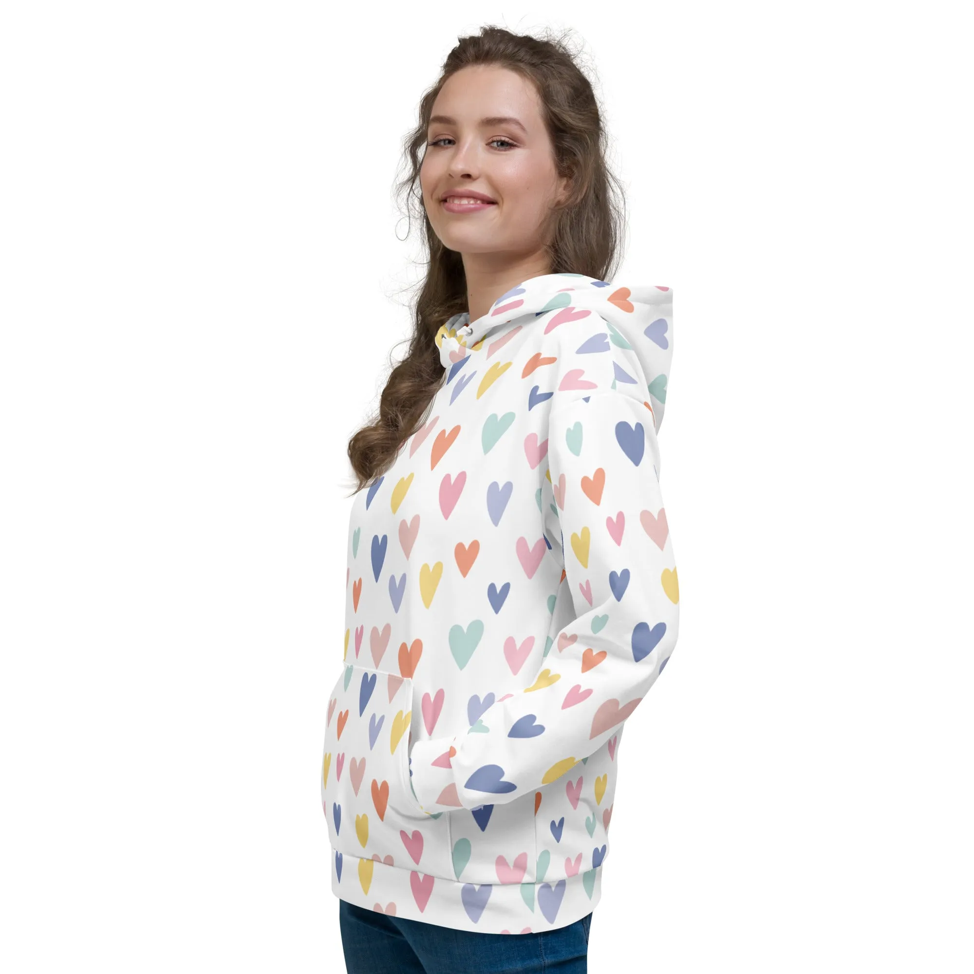 Valentines Day Hoodie - Love Hearts (Glamourange Valentine Day Gifts Hoodies - Design 0010)
