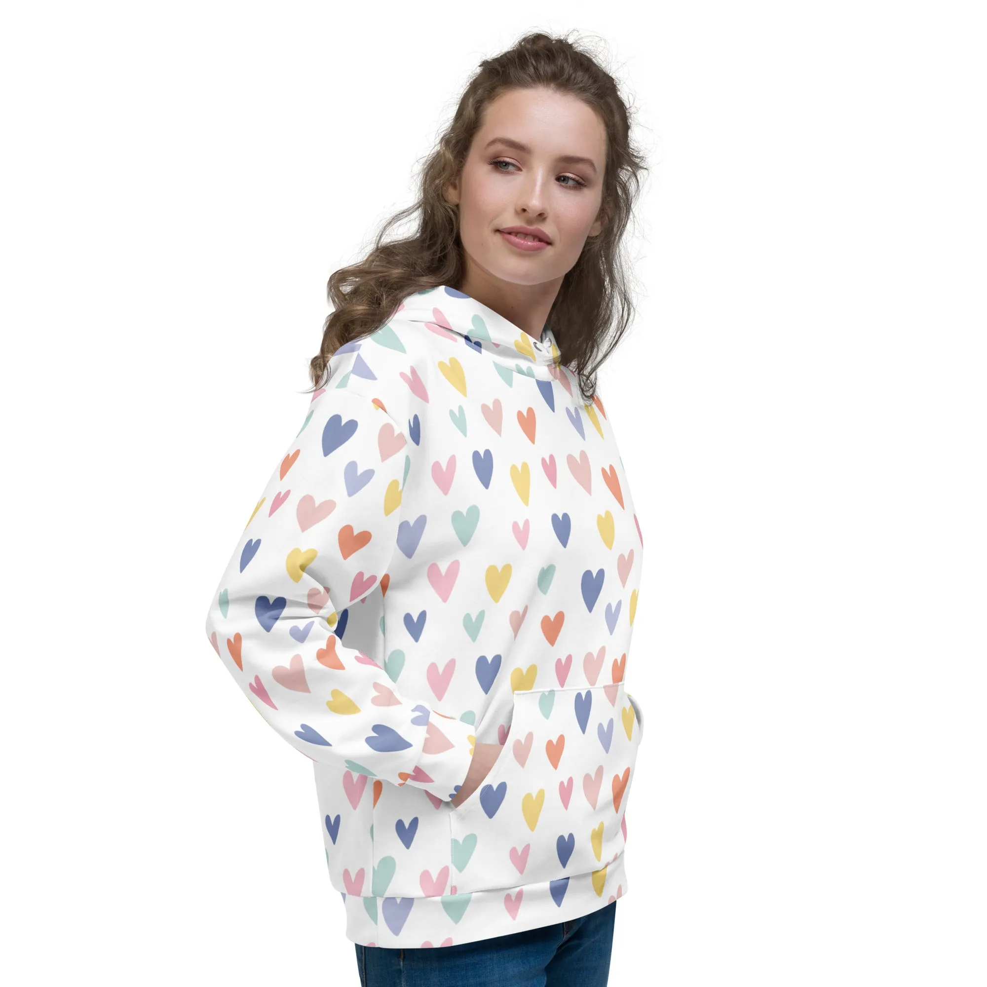 Valentines Day Hoodie - Love Hearts (Glamourange Valentine Day Gifts Hoodies - Design 0010)