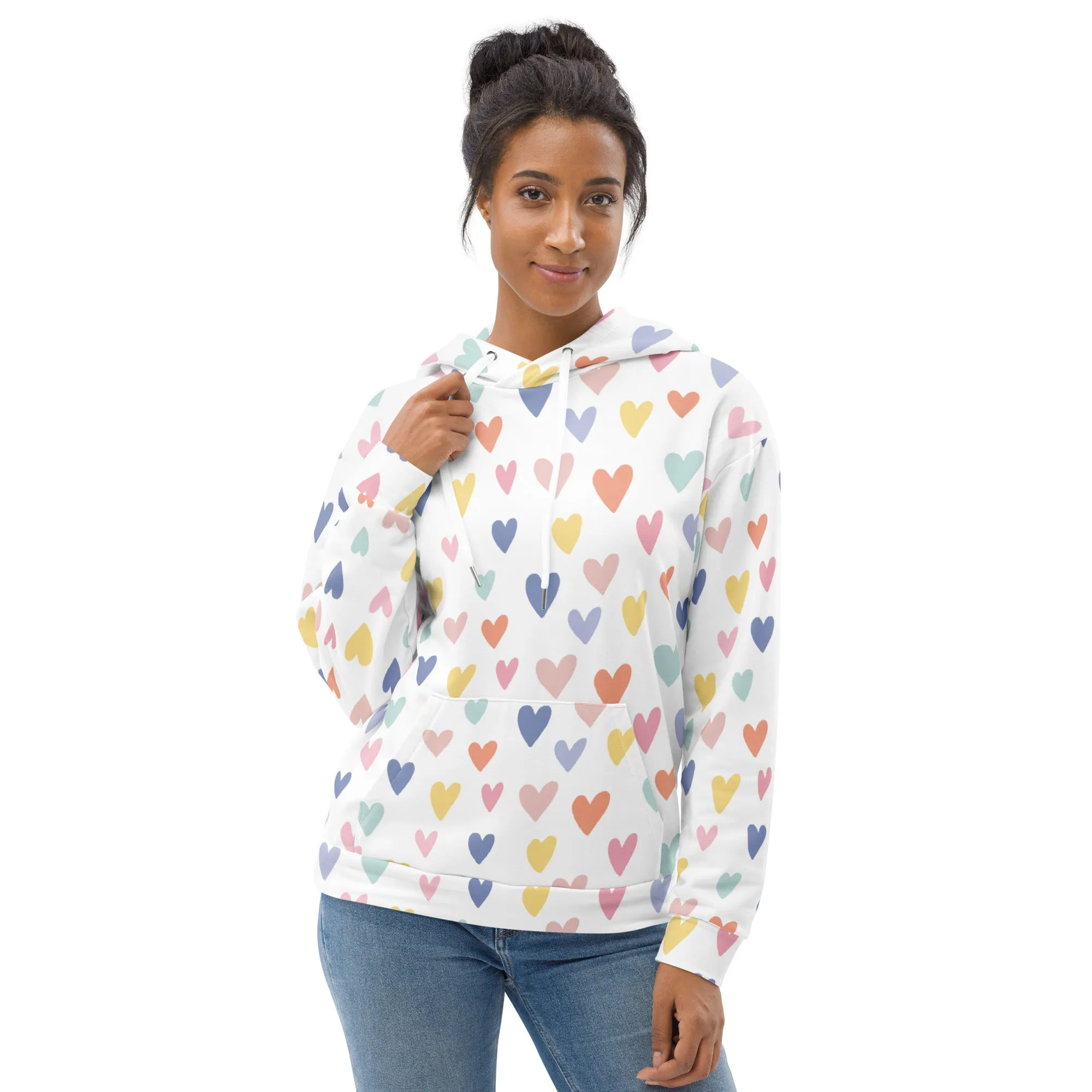 Valentines Day Hoodie - Love Hearts (Glamourange Valentine Day Gifts Hoodies - Design 0010)
