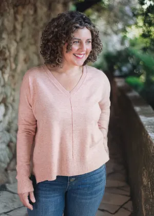 Wagner V-Neck Sweater in Pearl Pink | Kerisma