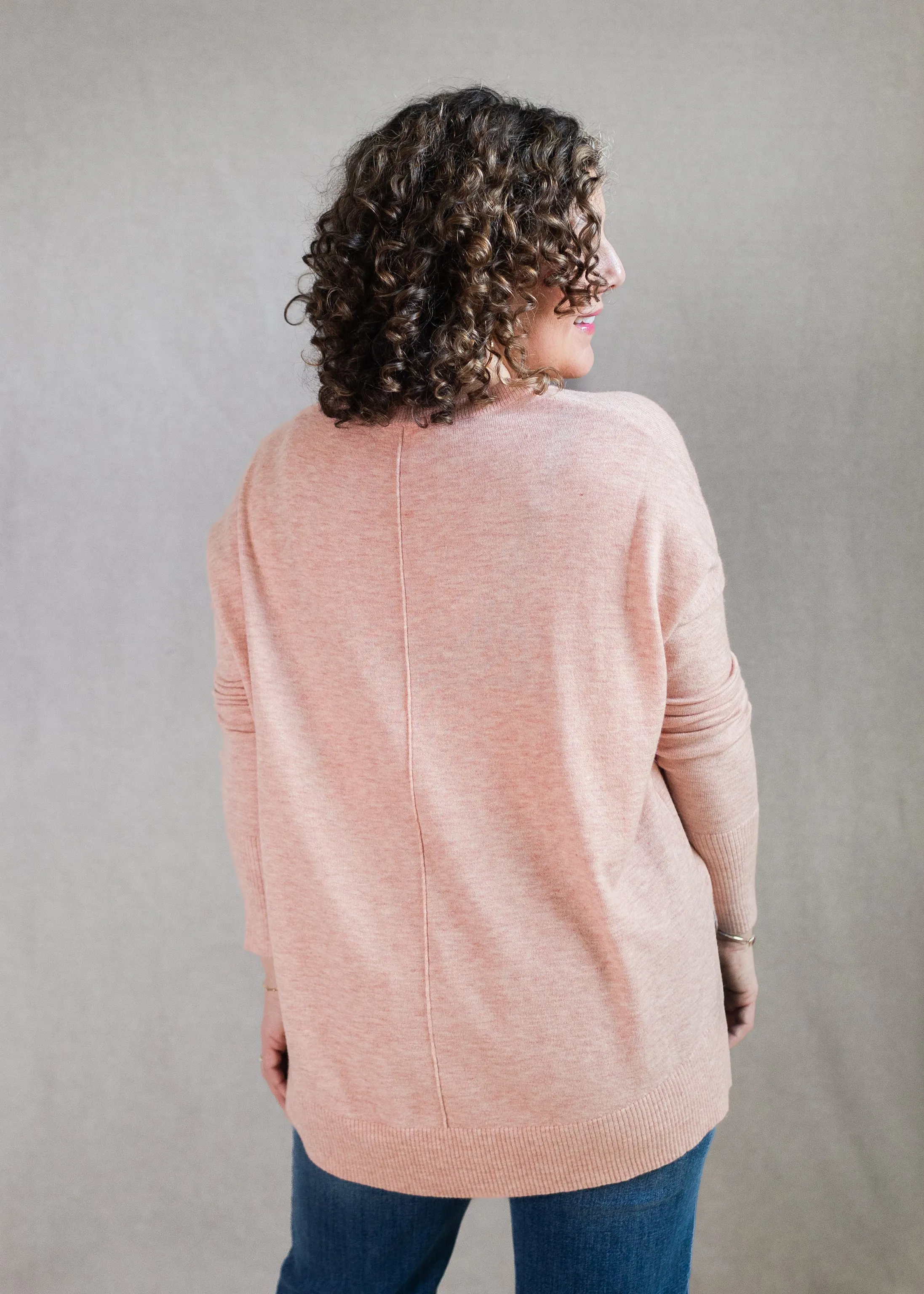 Wagner V-Neck Sweater in Pearl Pink | Kerisma