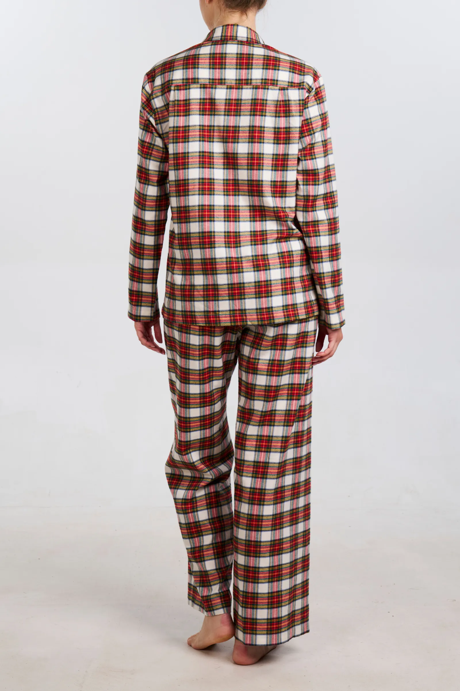 White Plaid Cotton/Bamboo Pajama Set