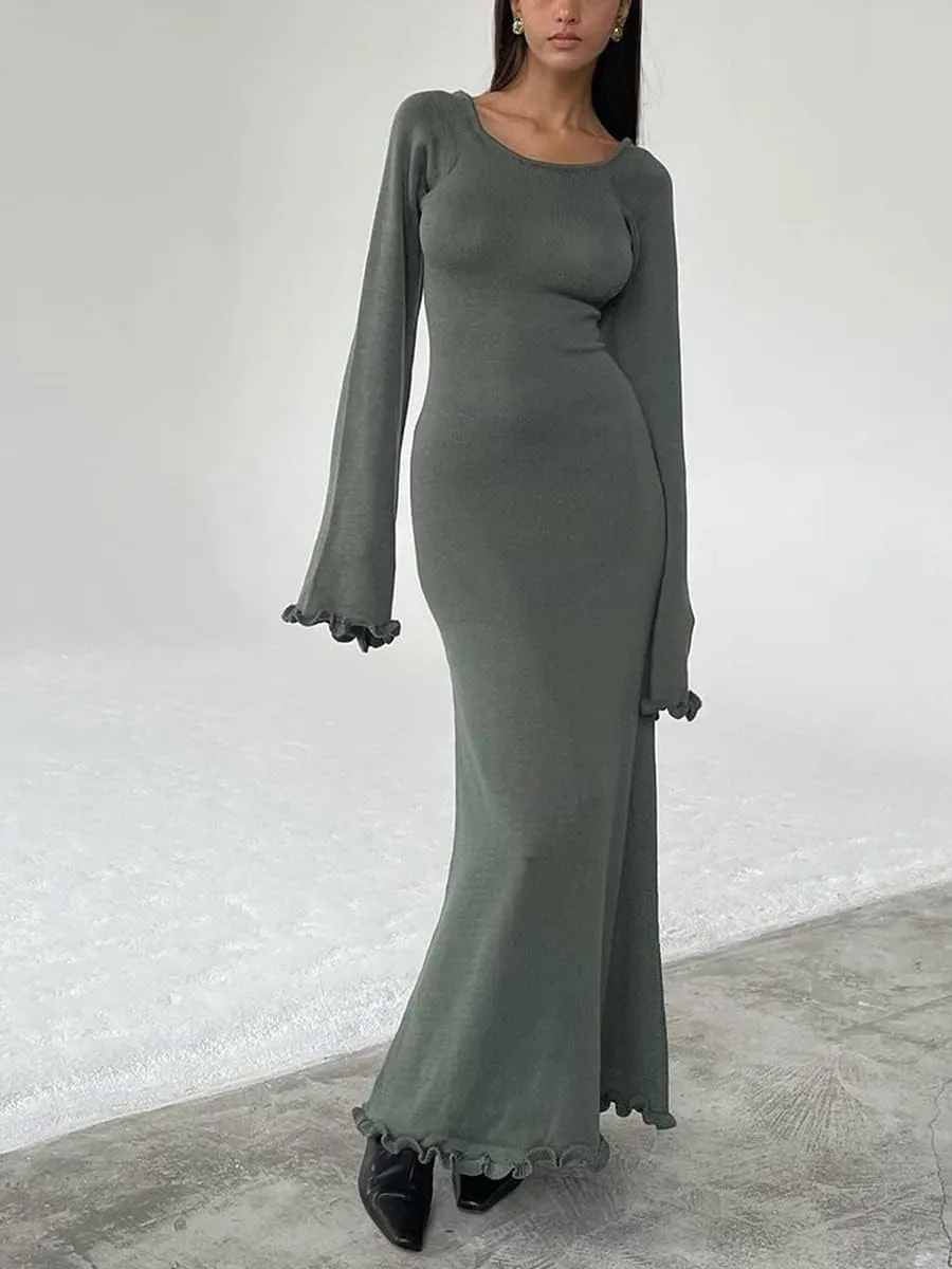 Women Ribbed Knit Long Dress Sleeveless Flower Bodycon Maxi Party Cocktail Dress Summer Beach Cover Up Club Dress