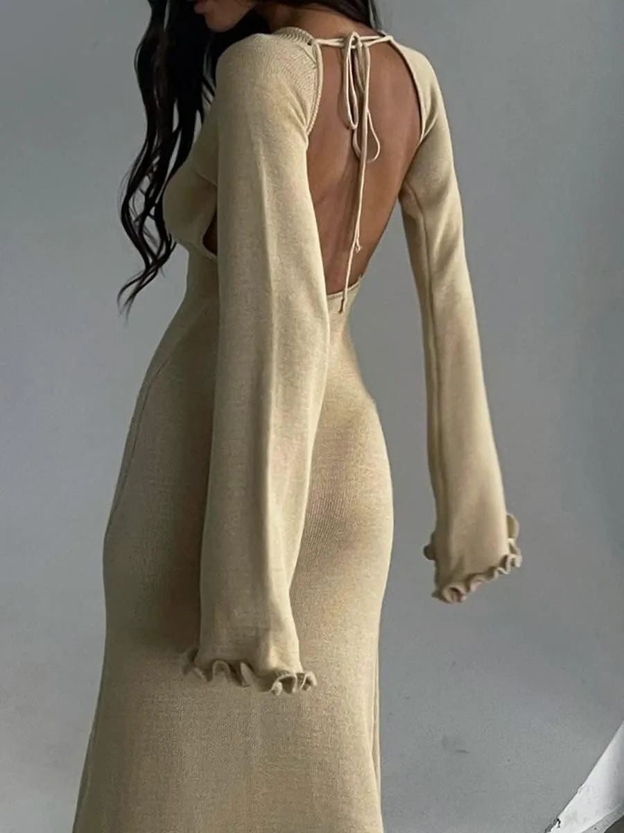 Women Ribbed Knit Long Dress Sleeveless Flower Bodycon Maxi Party Cocktail Dress Summer Beach Cover Up Club Dress