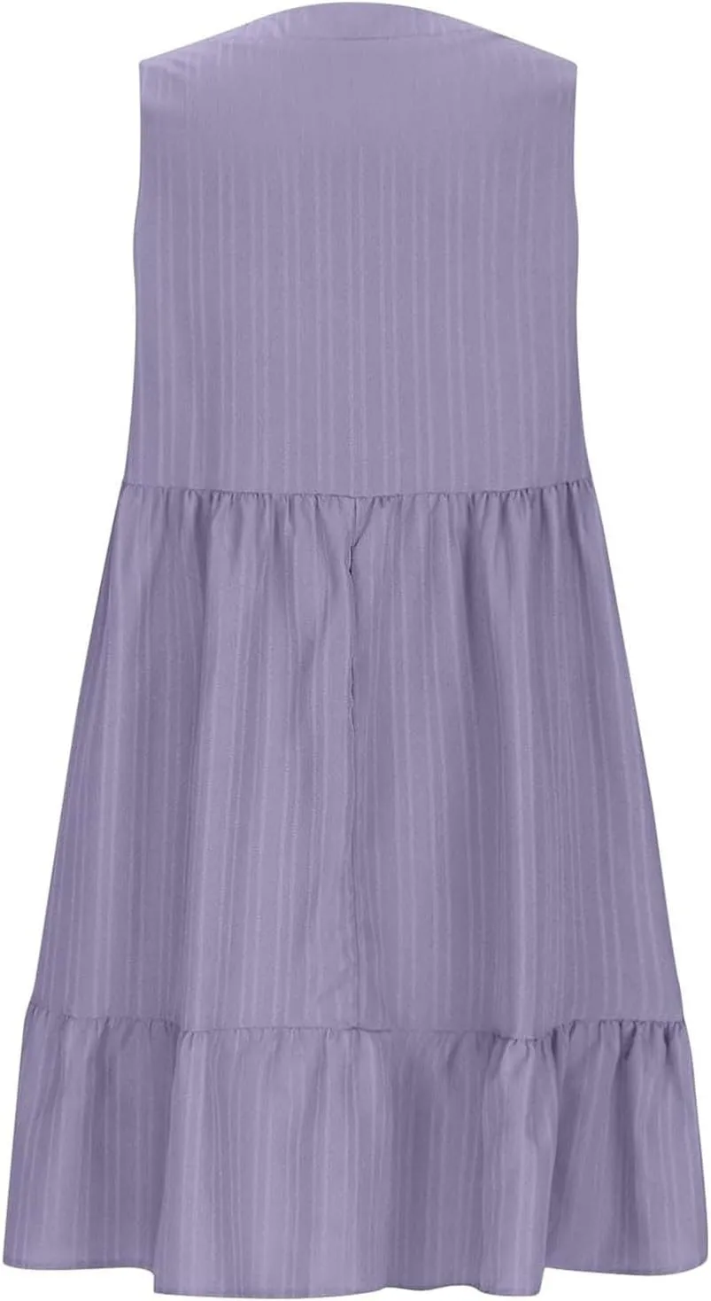 Women's Casual Dress Summer Tank Dress Sleeveless Summer Dresses for Women 2025 Elegant Classy Plus Size Dresses