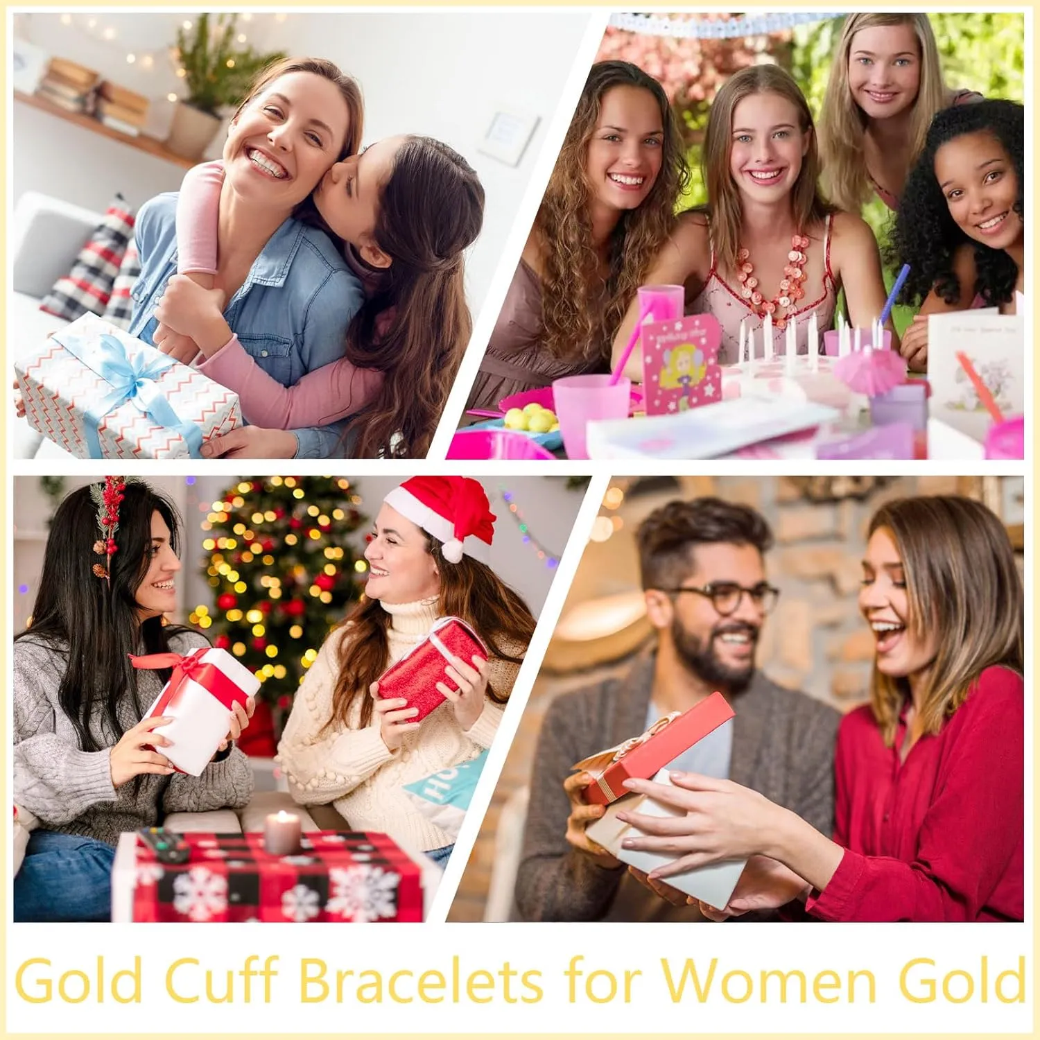 YANCHUN Gold Bangles for Women Bangle Bracelets Chunky Bangles Bracelets Non Tarnish Gold/Silver Bracelet for Women Trendy Jewelry Gift