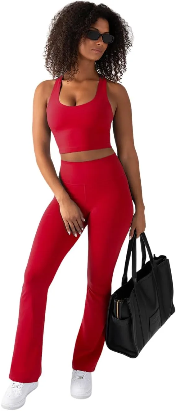 YITTY Active Women's UltraLuxe Kick Flare High Waist Legging, Athleisure, 4-Way-Stretch
